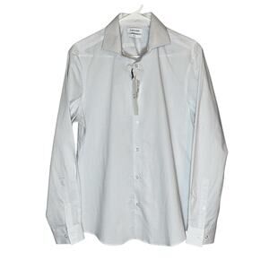 Calvin Klein‎ Men's Slim Fit Dress Shirt in Subtle Micro-Pattern Print Sz 15 1/2